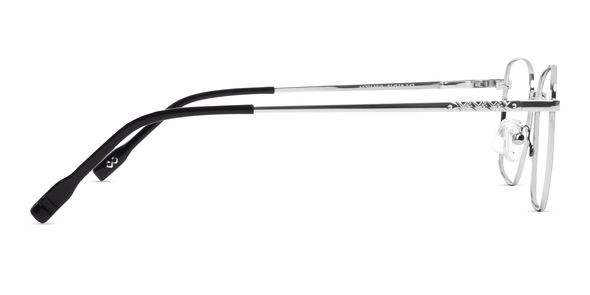 Black & Silver Square Metal Frame Glasses-3