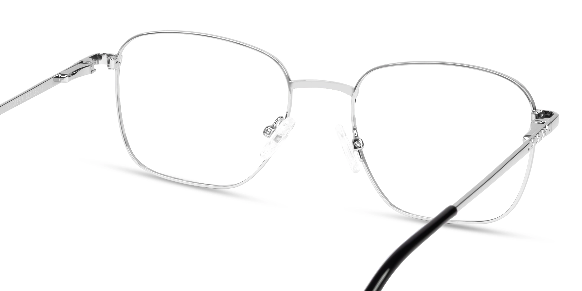Black & Silver Square Metal Frame Glasses-4
