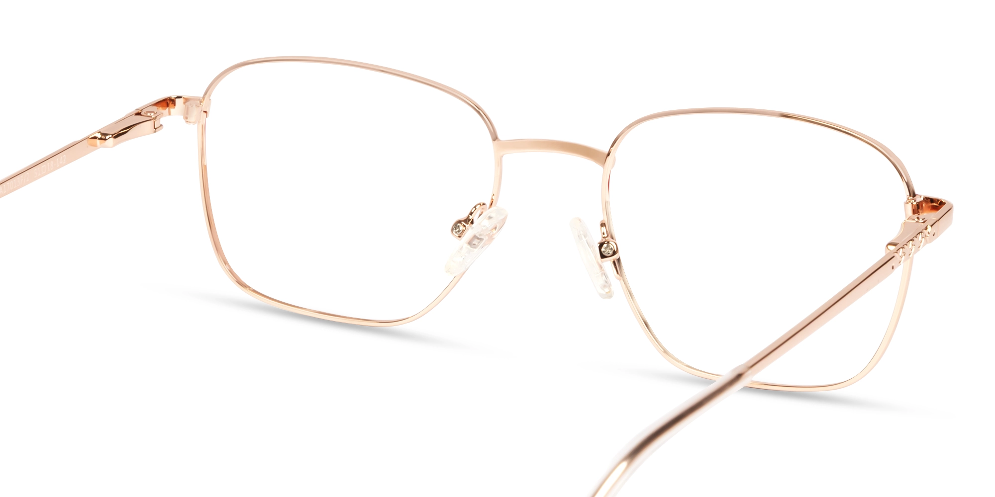 Red & Champagne Gold Square Metal Frame Glasses | Specscart-4