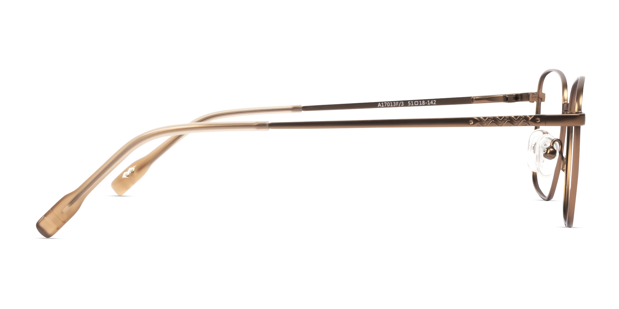 Copper Brown Square Metal Frame Glasses-3