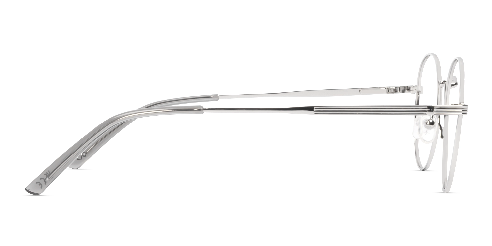 Silver Round Full Rim Keyhole Bridge Glasses-3