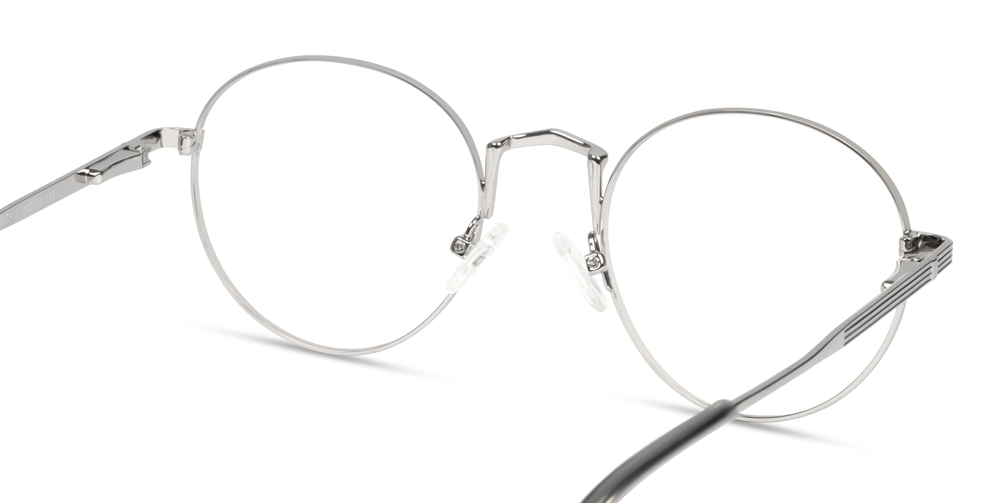 Silver Round Full Rim Keyhole Bridge Glasses-4