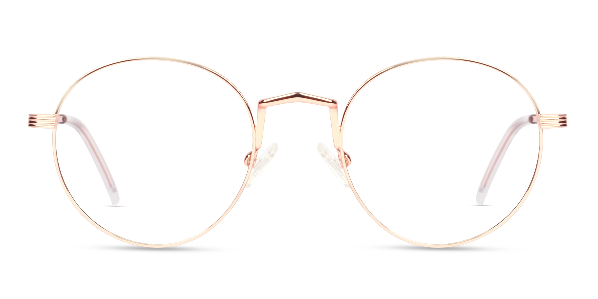 Champagne Gold Round Metal Fullrim Glasses-1
