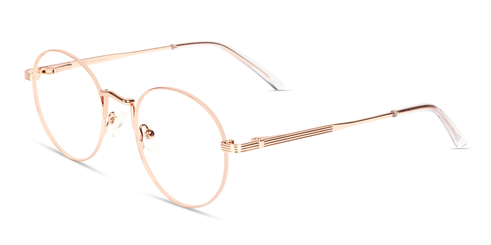 Champagne Gold Round Metal Fullrim Glasses-2