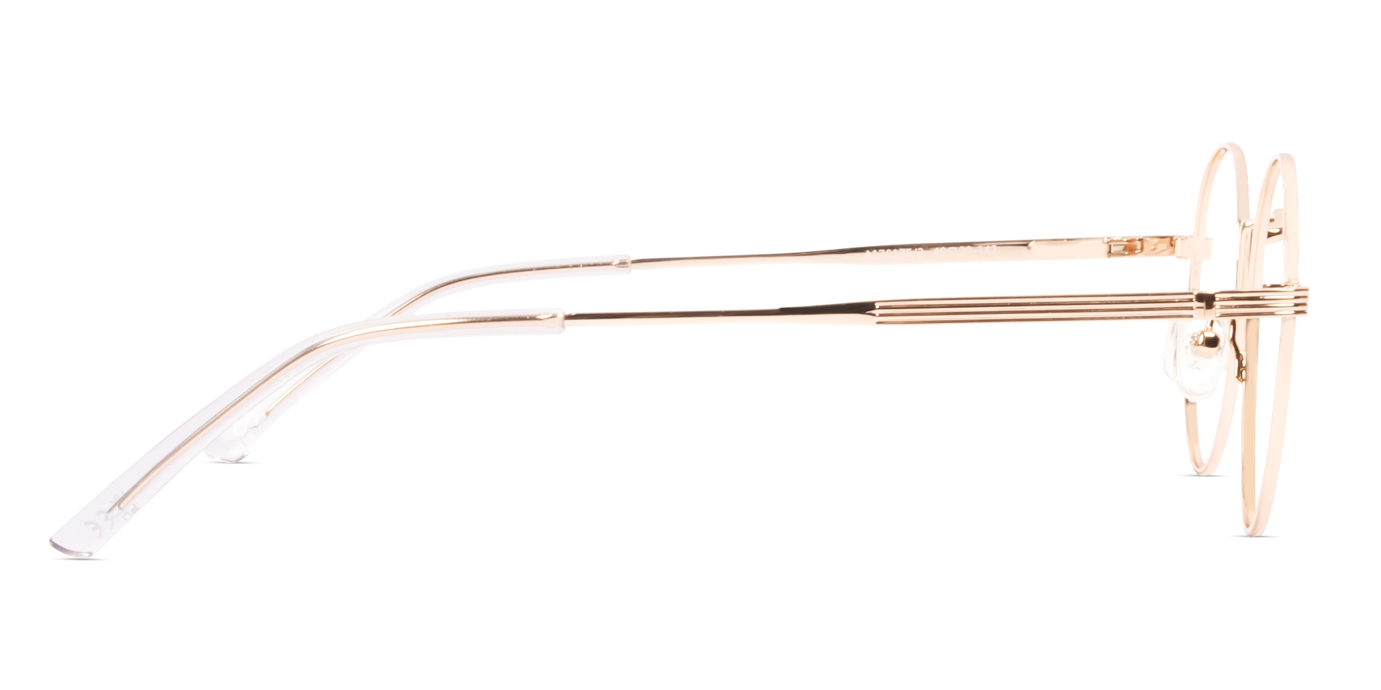 Champagne Gold Round Metal Fullrim Glasses-3