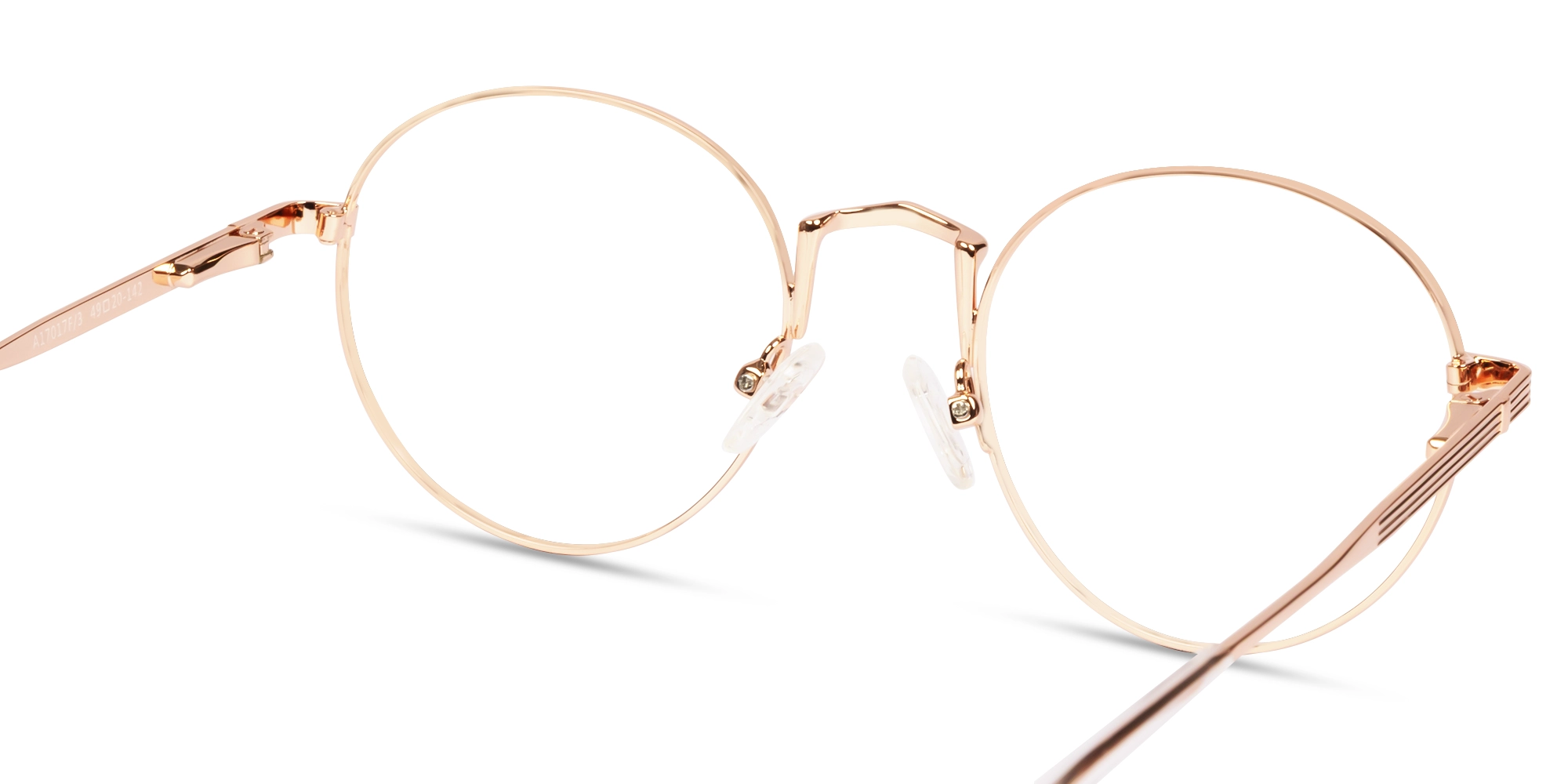Champagne Gold Round Metal Fullrim Glasses-4