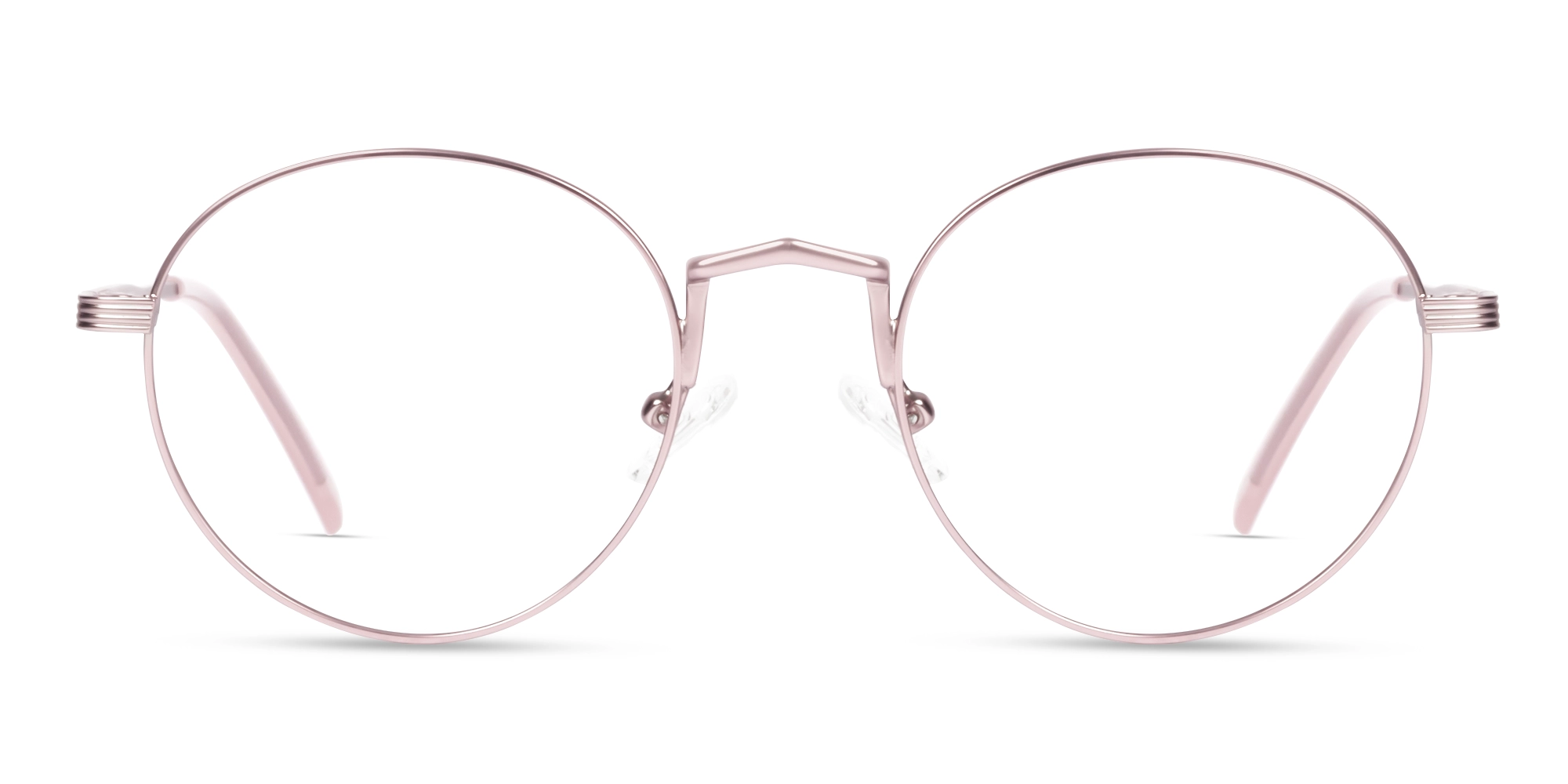 Matte Rose Gold Round Metal Glasses-1