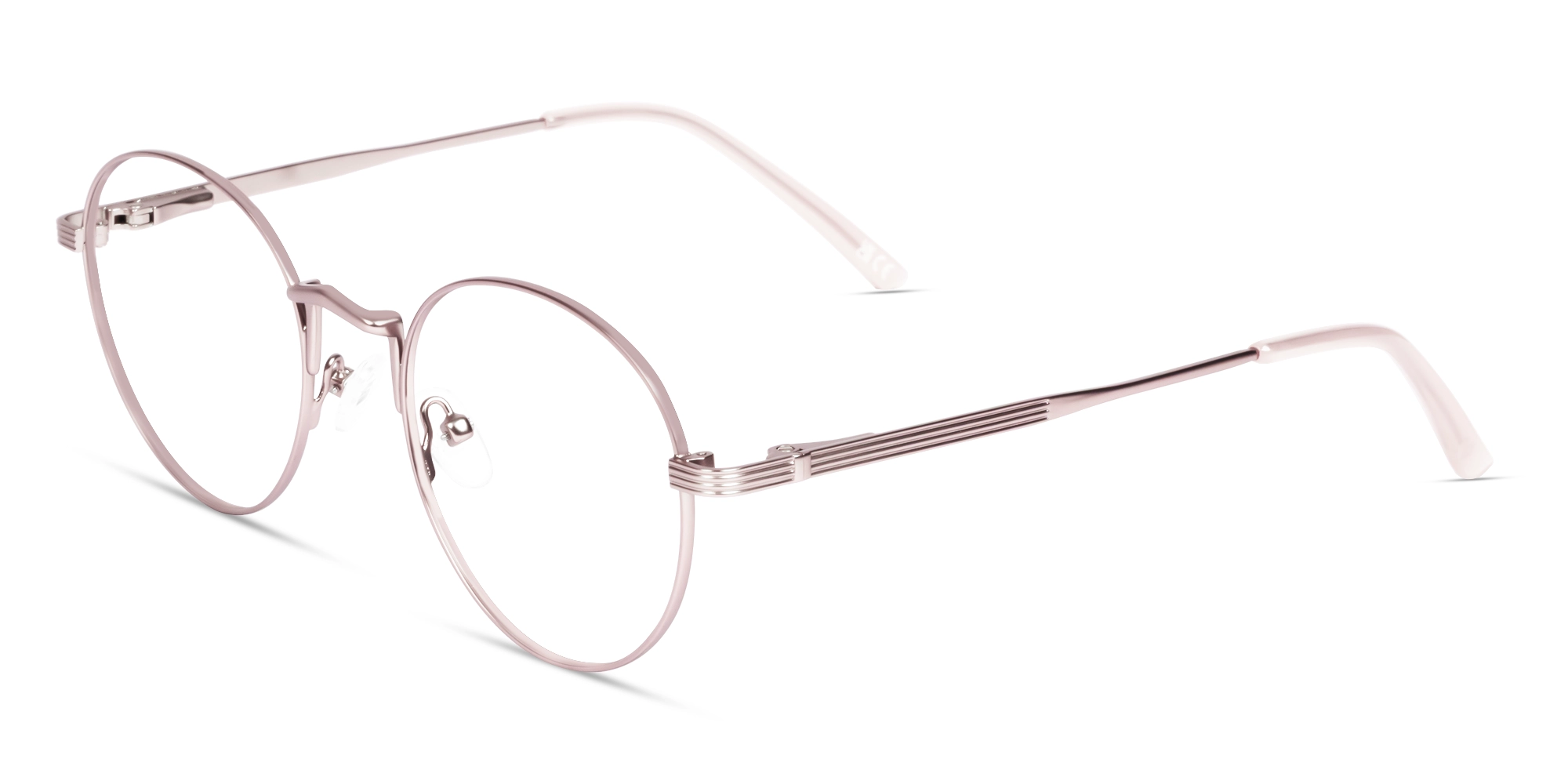 Matte Rose Gold Round Metal Glasses-2