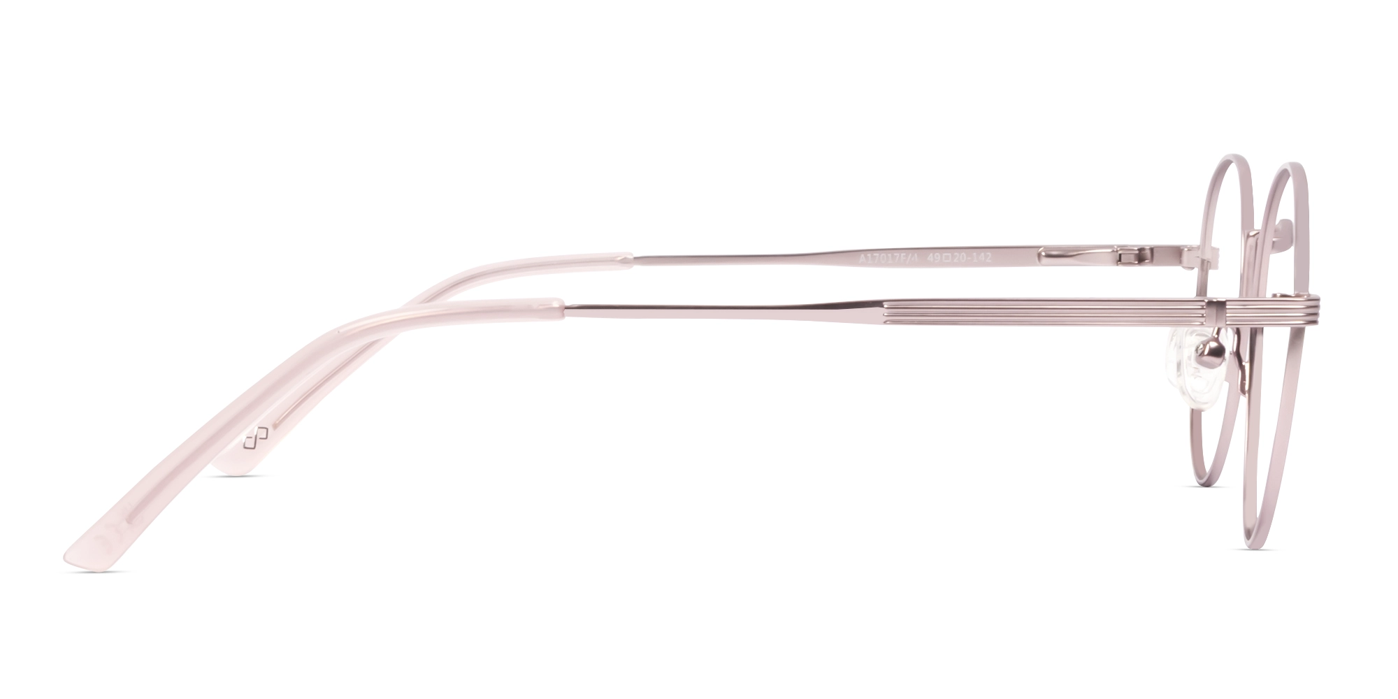 Matte Rose Gold Round Metal Glasses-3