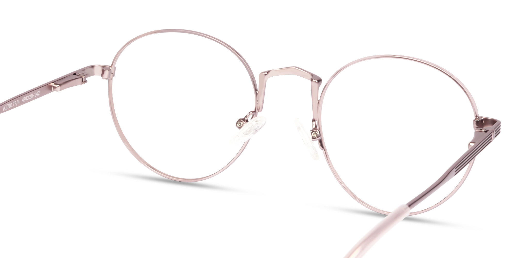 Matte Rose Gold Round Metal Glasses-4