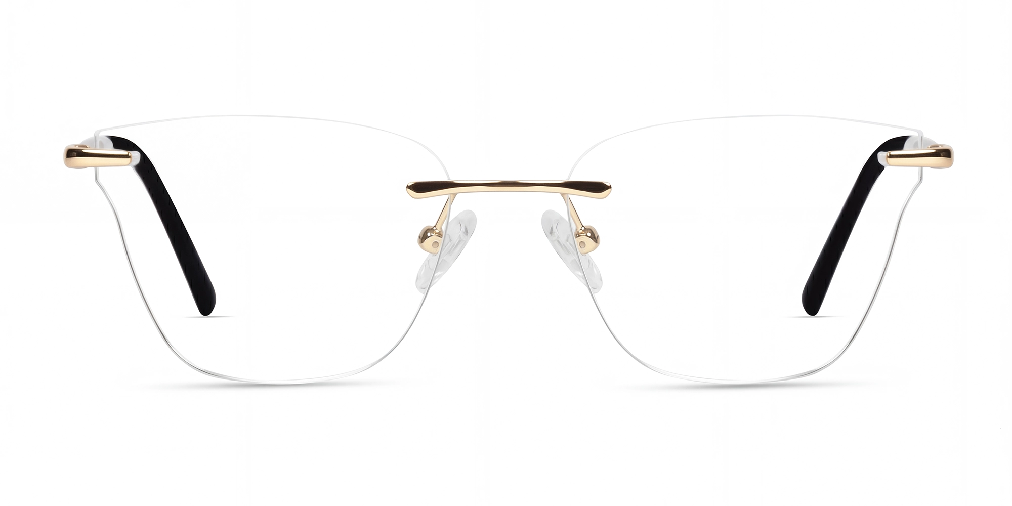 Gold Rimless Metal Cateye Glasses-1 Gold Rimless Metal Cateye Glasses-1