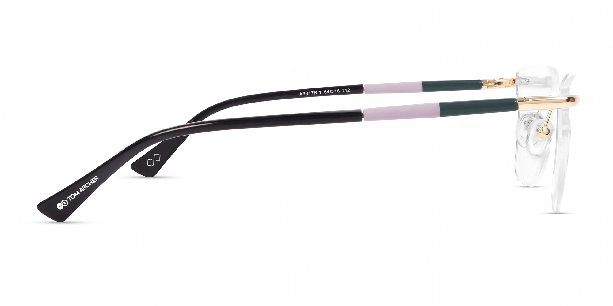 Gold Rimless Metal Cateye Glasses-4