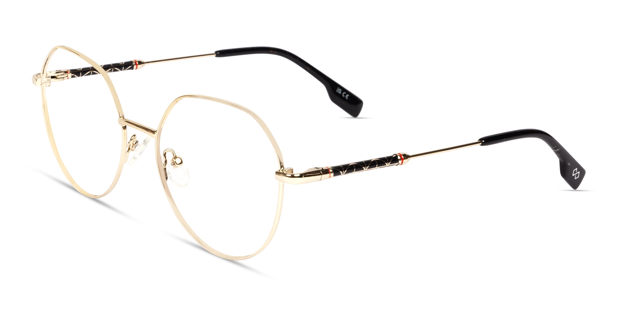 Champagne Gold Round Geometric Glasses-3