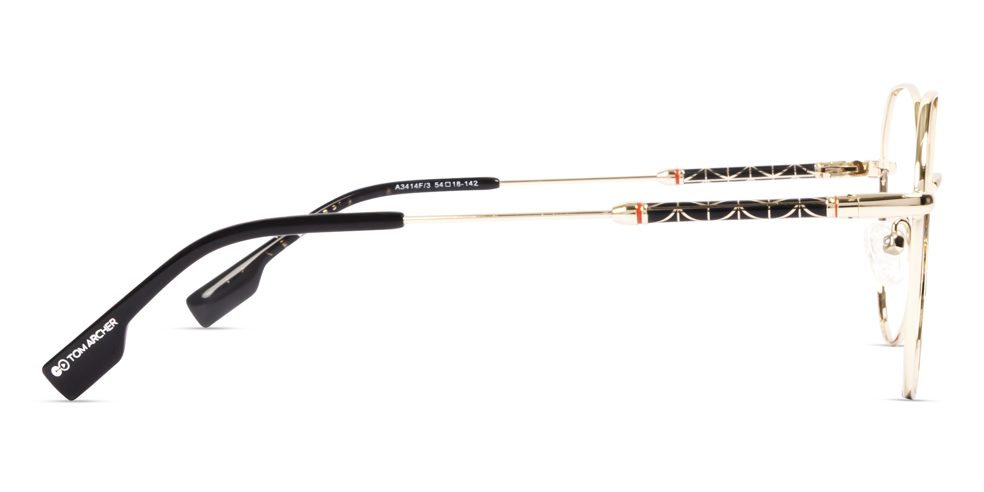 Champagne Gold Round Geometric Glasses-4