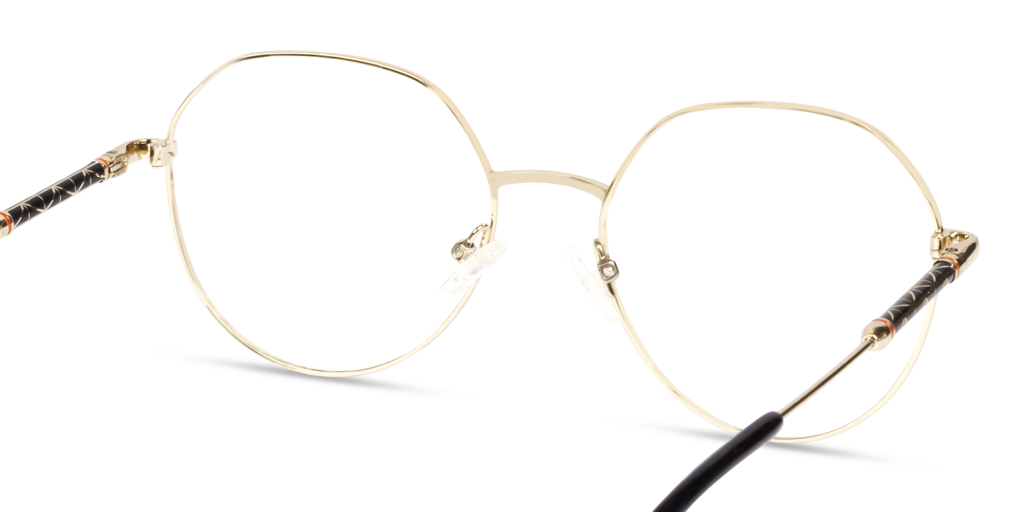 Champagne Gold Round Geometric Glasses-5