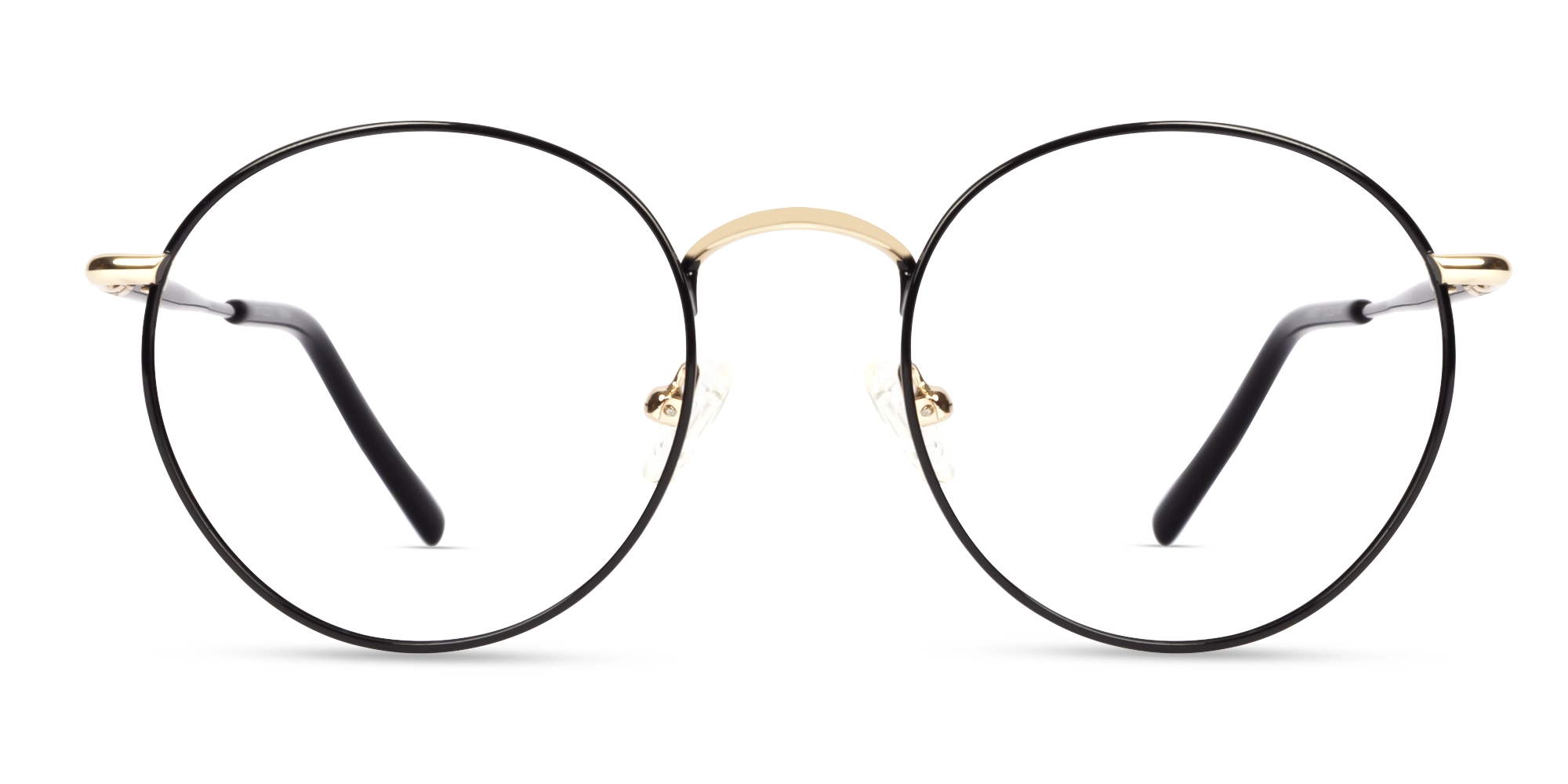 Black Round Metal Fullrim Glasses-1