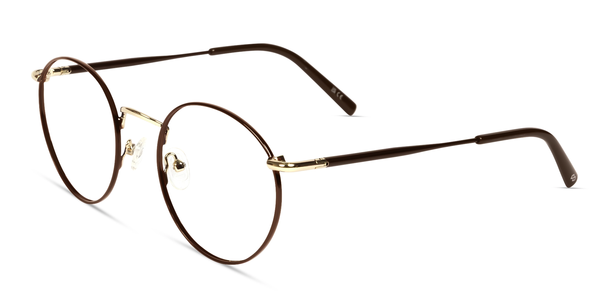 Chocolate Brown Round Metal Fullrim Glasses-2