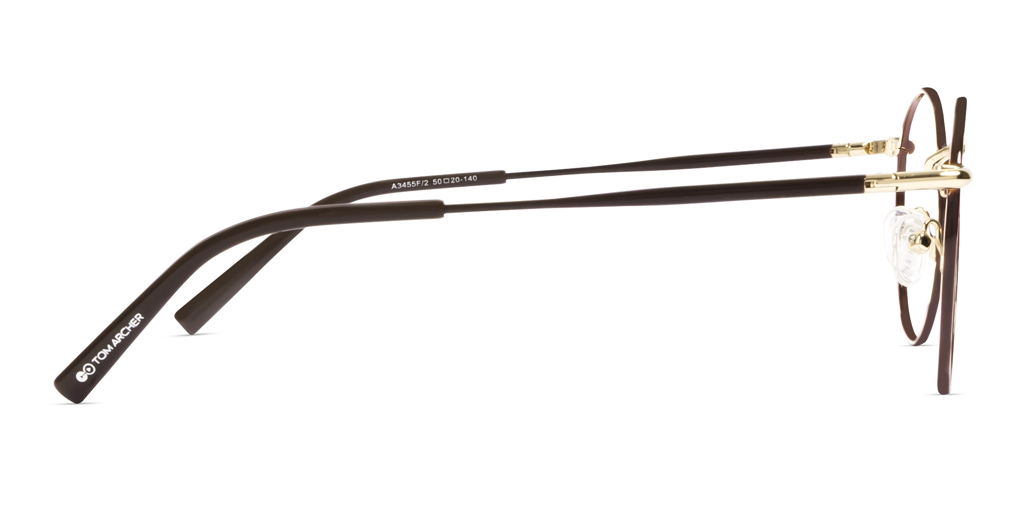 Chocolate Brown Round Metal Fullrim Glasses-3