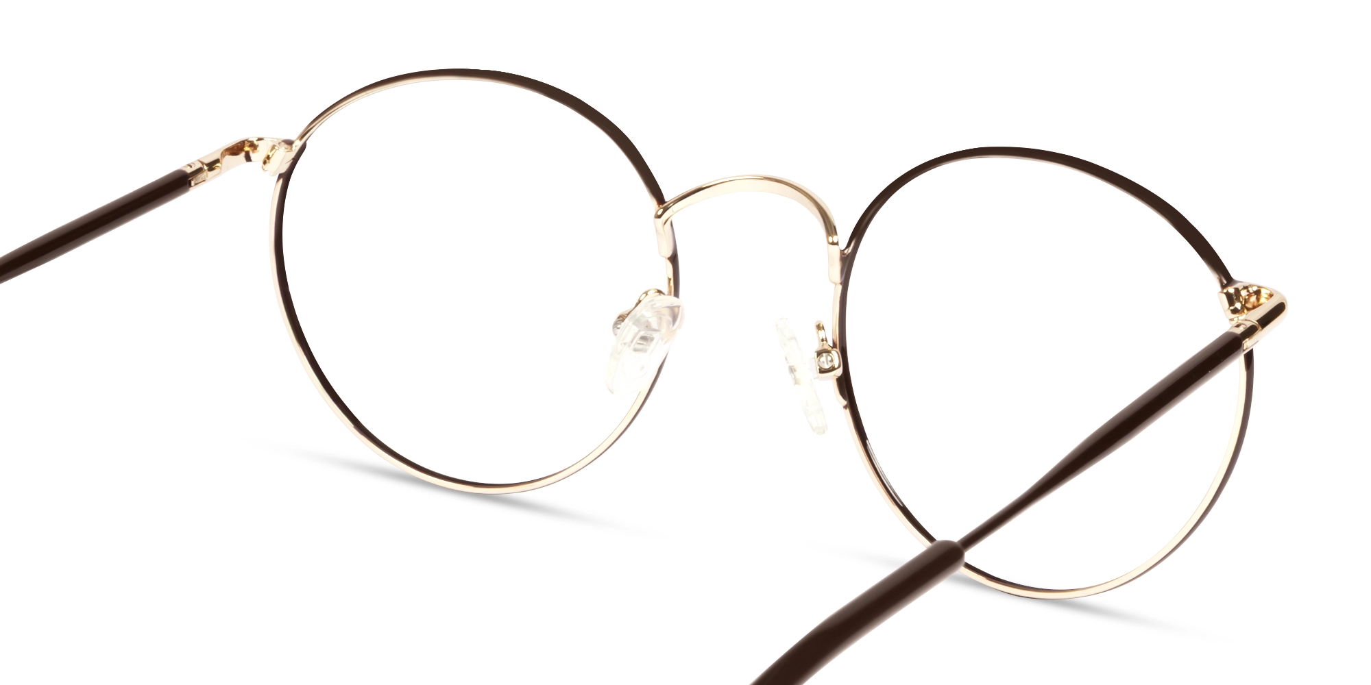 Chocolate Brown Round Metal Fullrim Glasses-4