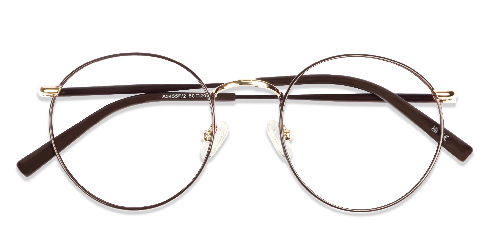 Chocolate Brown Round Metal Fullrim Glasses-5