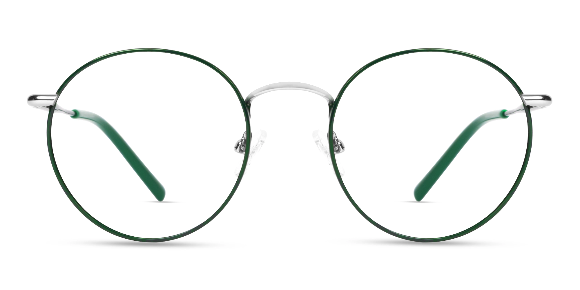 Dark Green Round Metal Fullrim Glasses-1