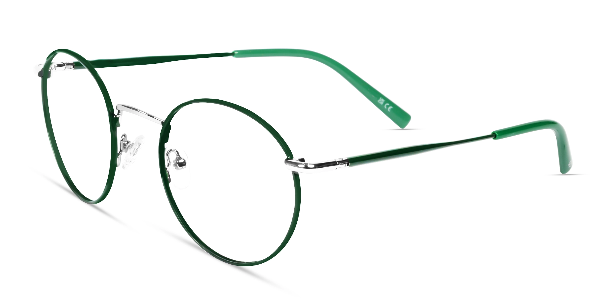 Dark Green Round Metal Fullrim Glasses-2