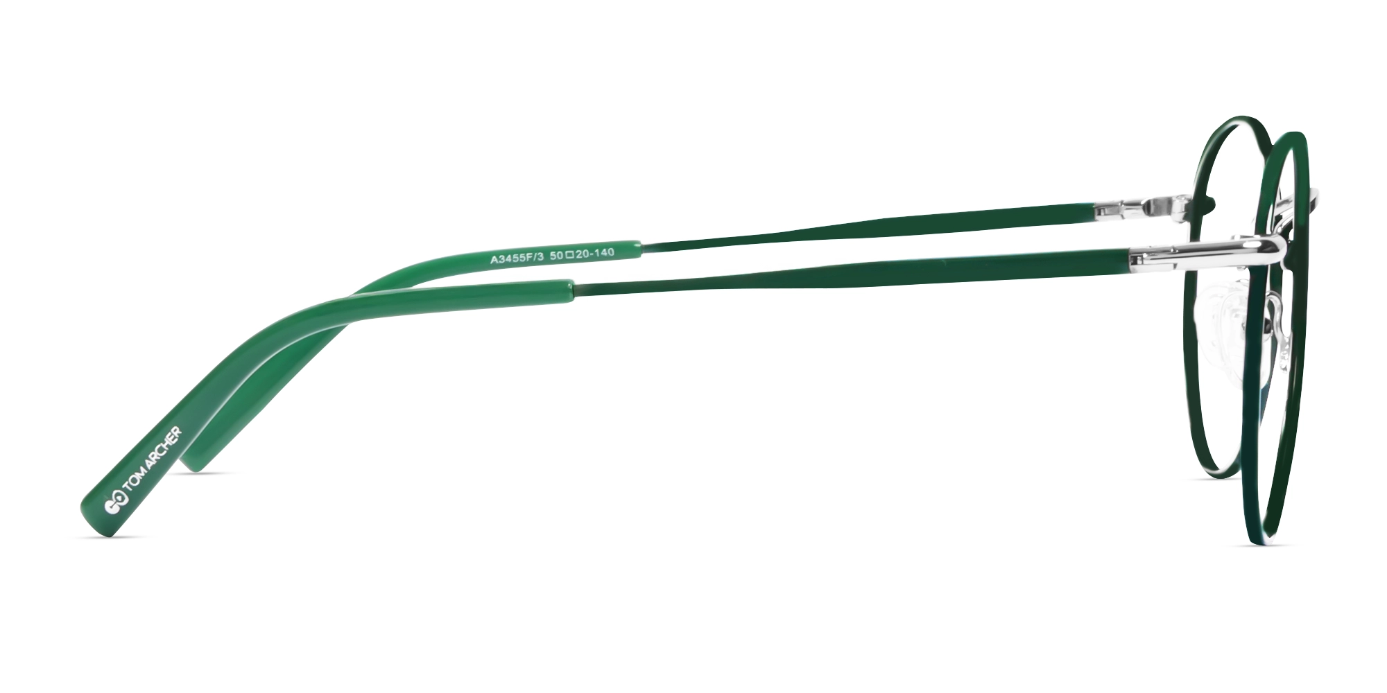 Dark Green Round Metal Fullrim Glasses-3