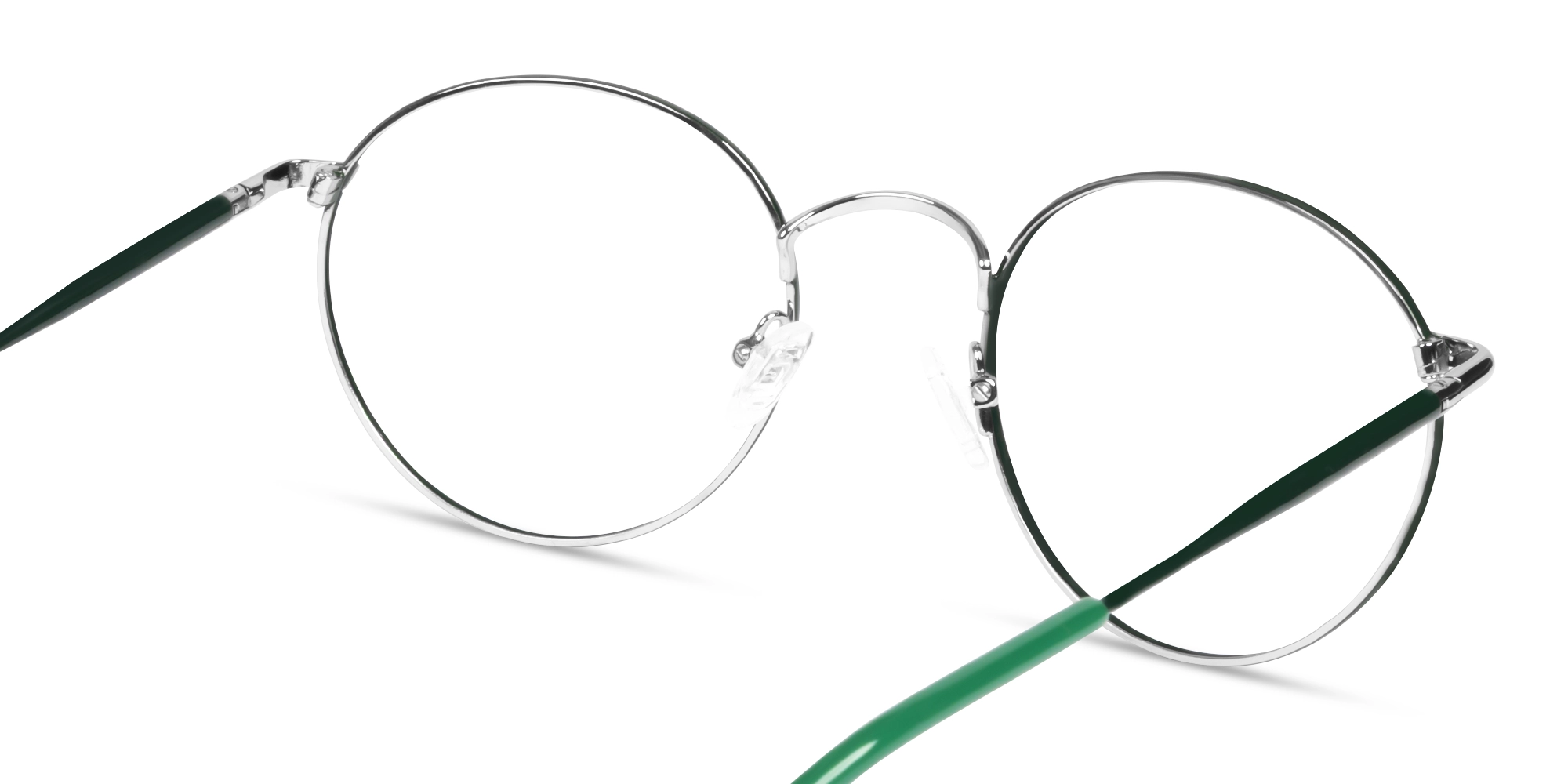 Dark Green Round Metal Fullrim Glasses-4
