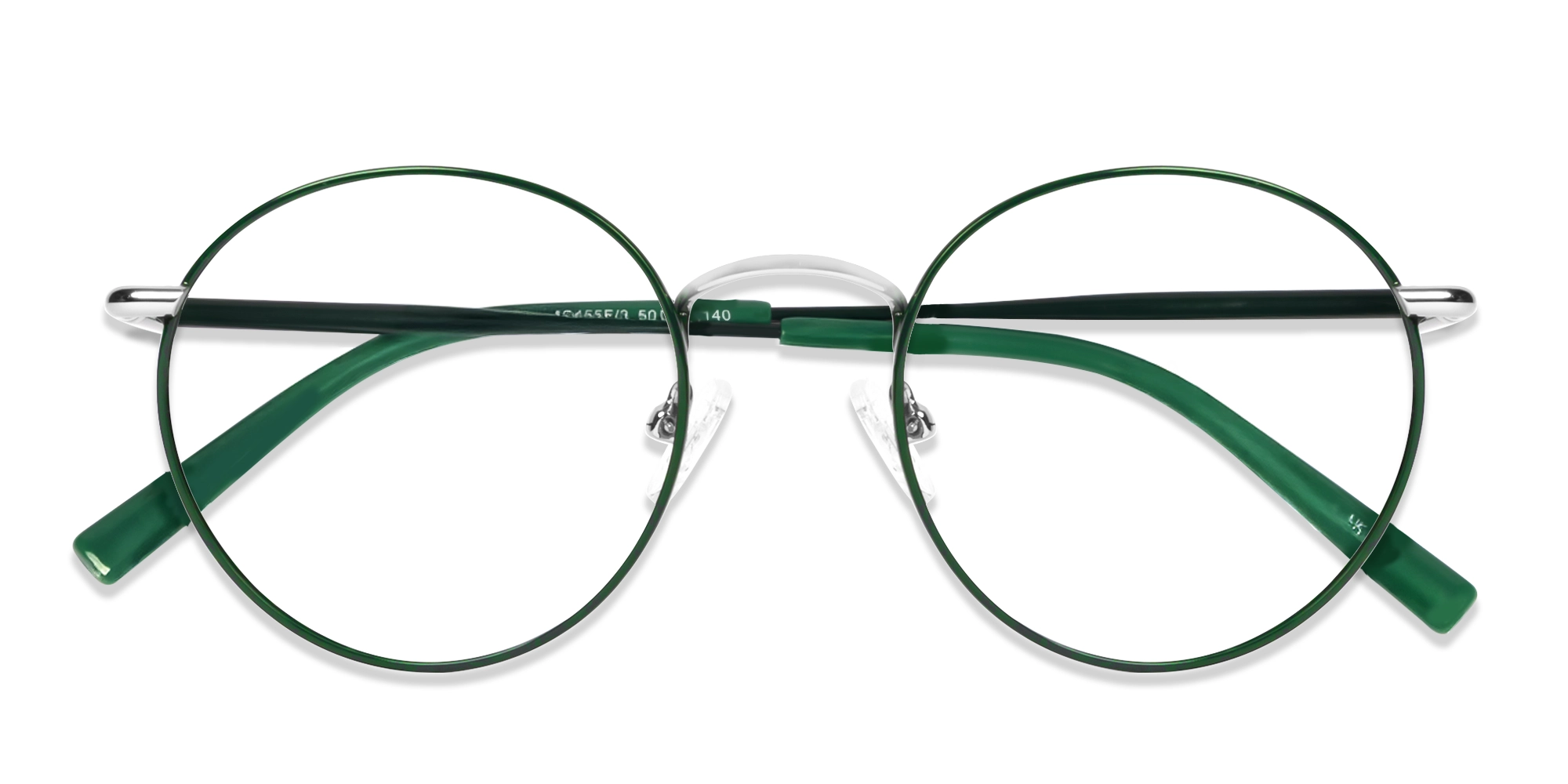 Dark Green Round Metal Fullrim Glasses-5
