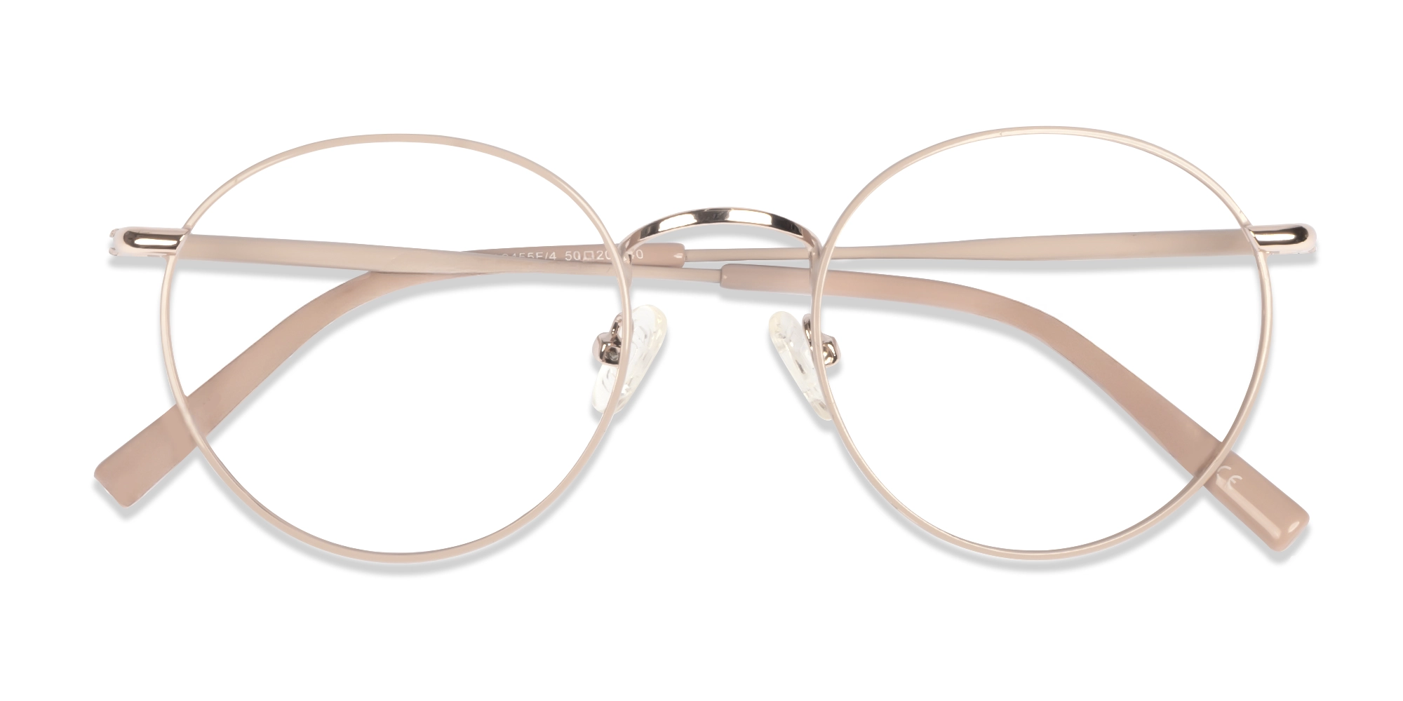 Silver Pink Round Fullrim Glasses For Women-5