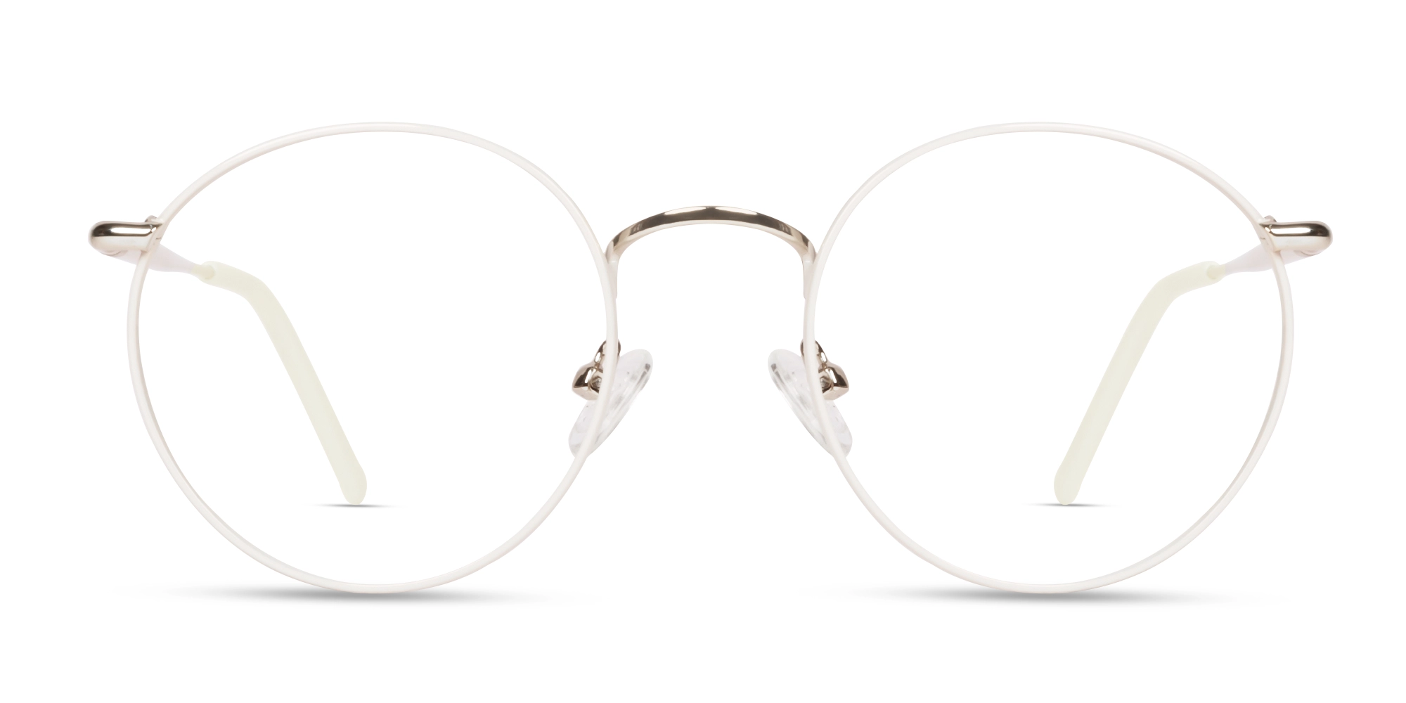 White Round Metal Fullrim Glasses-1
