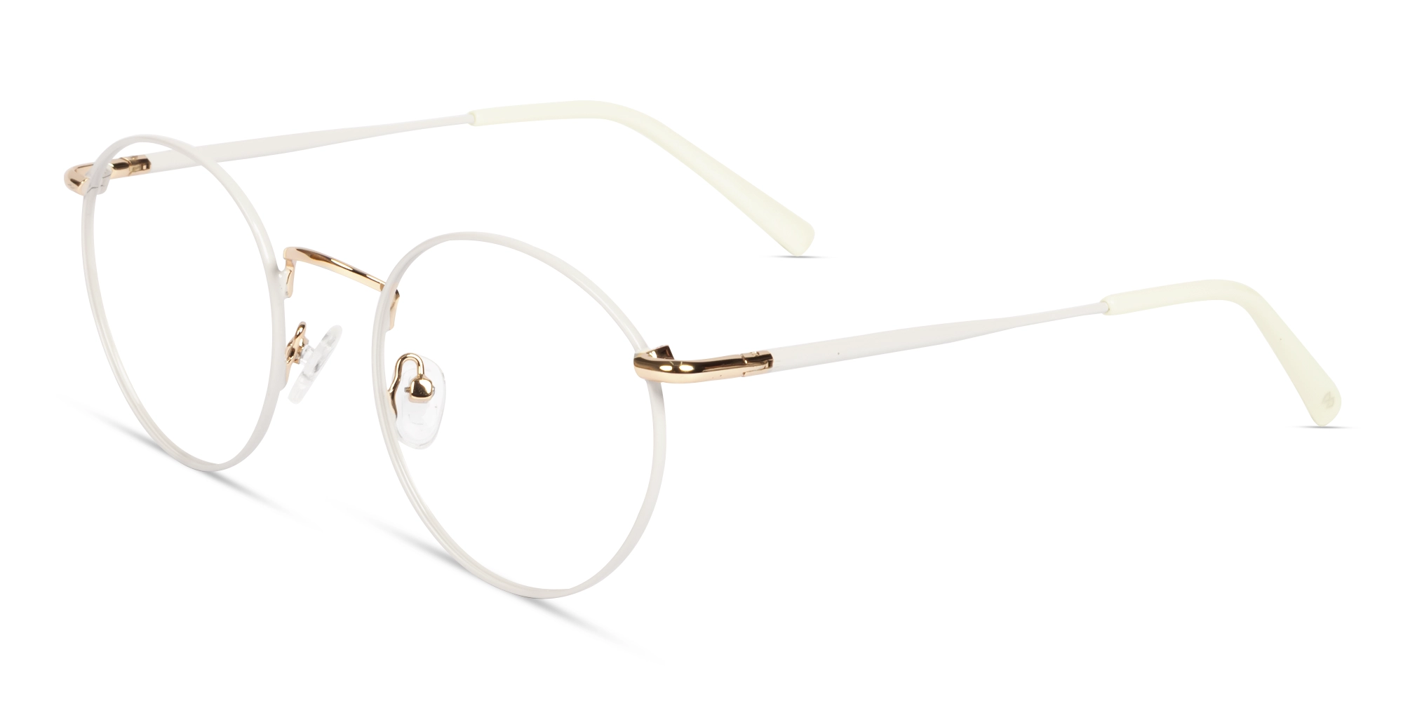 White Round Metal Fullrim Glasses-2