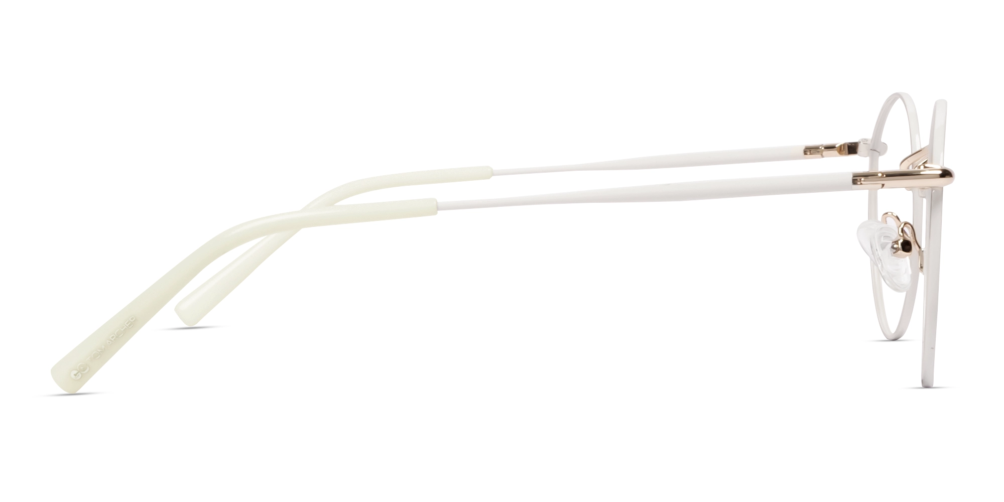 White Round Metal Fullrim Glasses-3