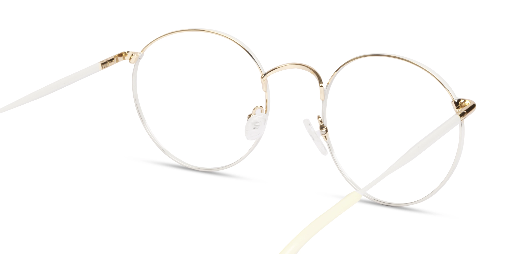 White Round Metal Fullrim Glasses-4