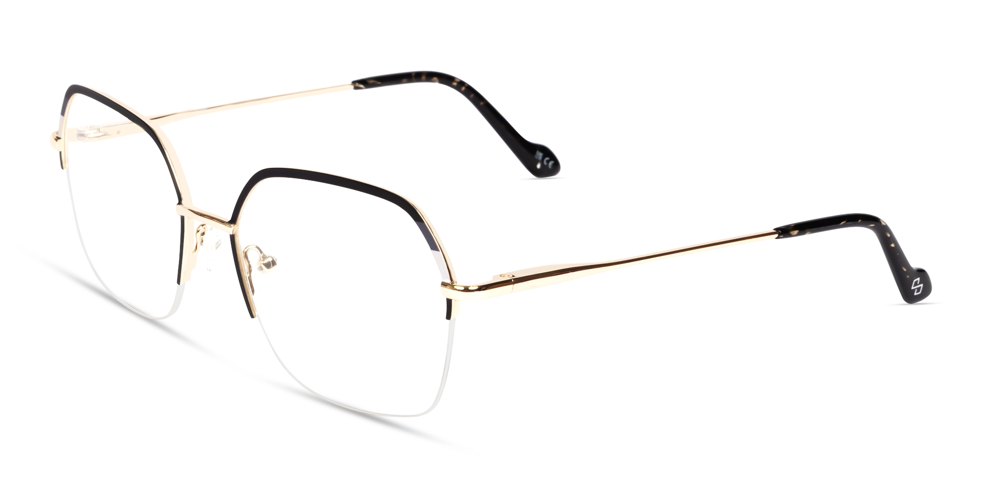 Matte Black Geometric Glasses With Nose Pad Matte Black Geometric Glasses With Nose Pad