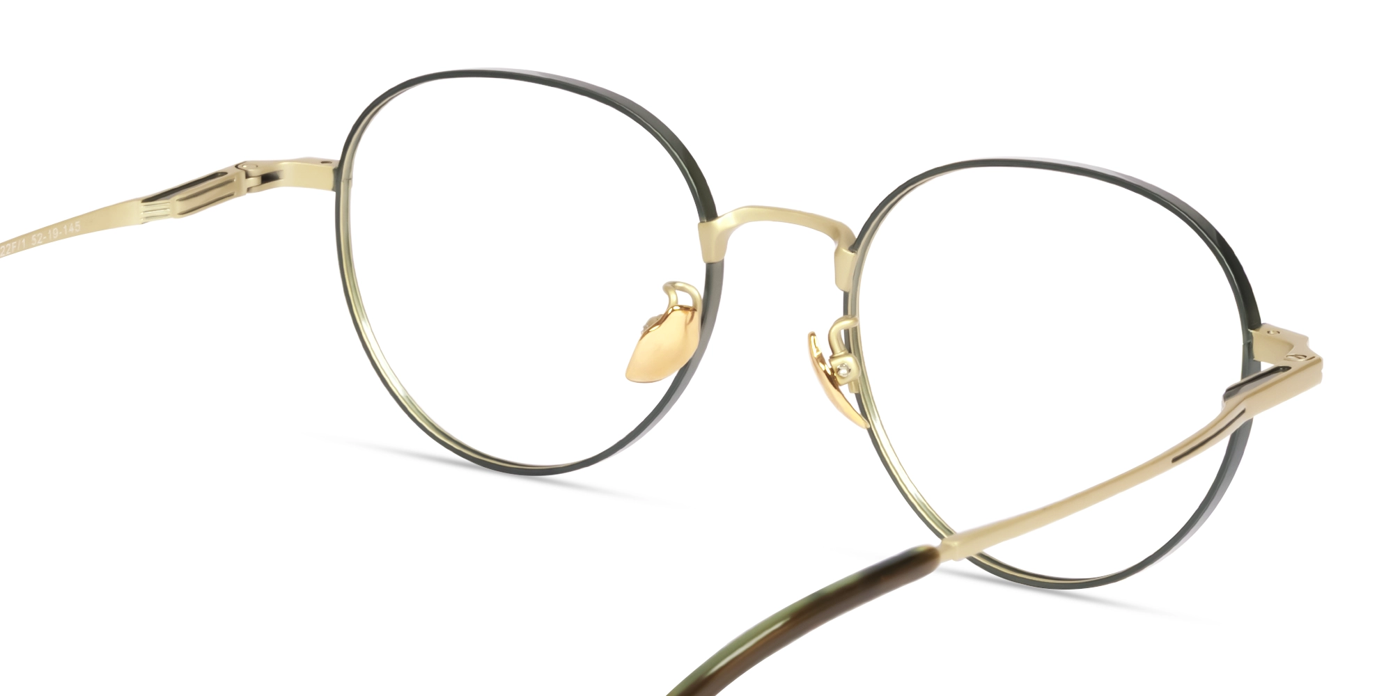 Matte Green Oval Round Metal Glasses-5