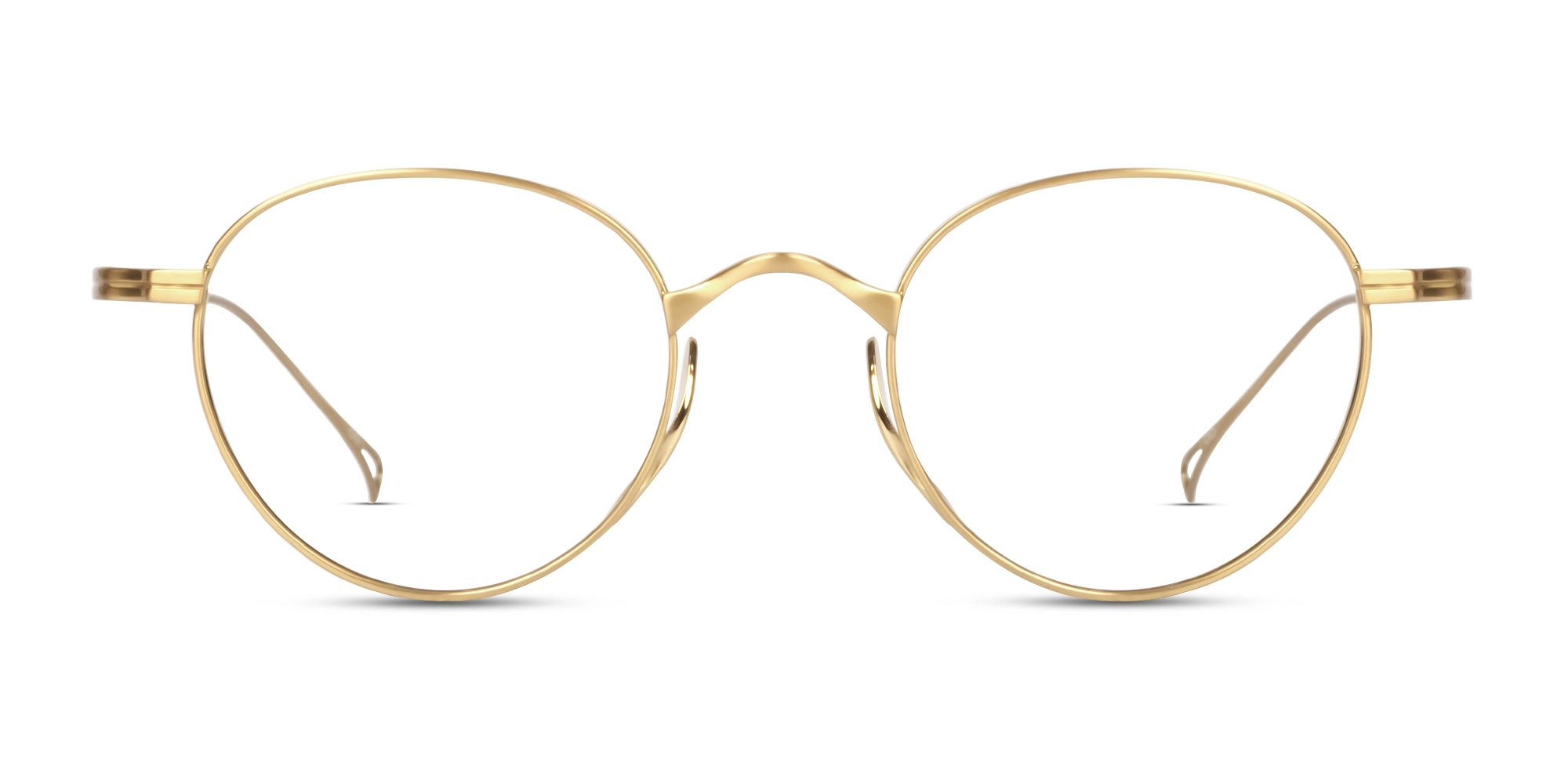 Matte Gold Fullrim Oval Round Metal Glasses-1