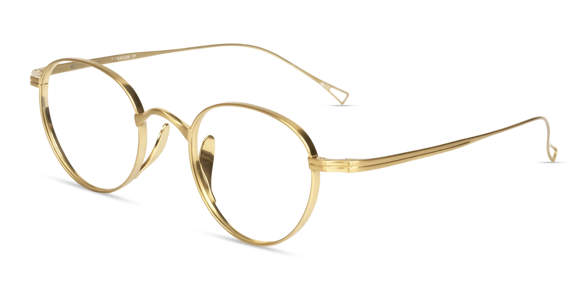 Matte Gold Fullrim Oval Round Metal Glasses-3