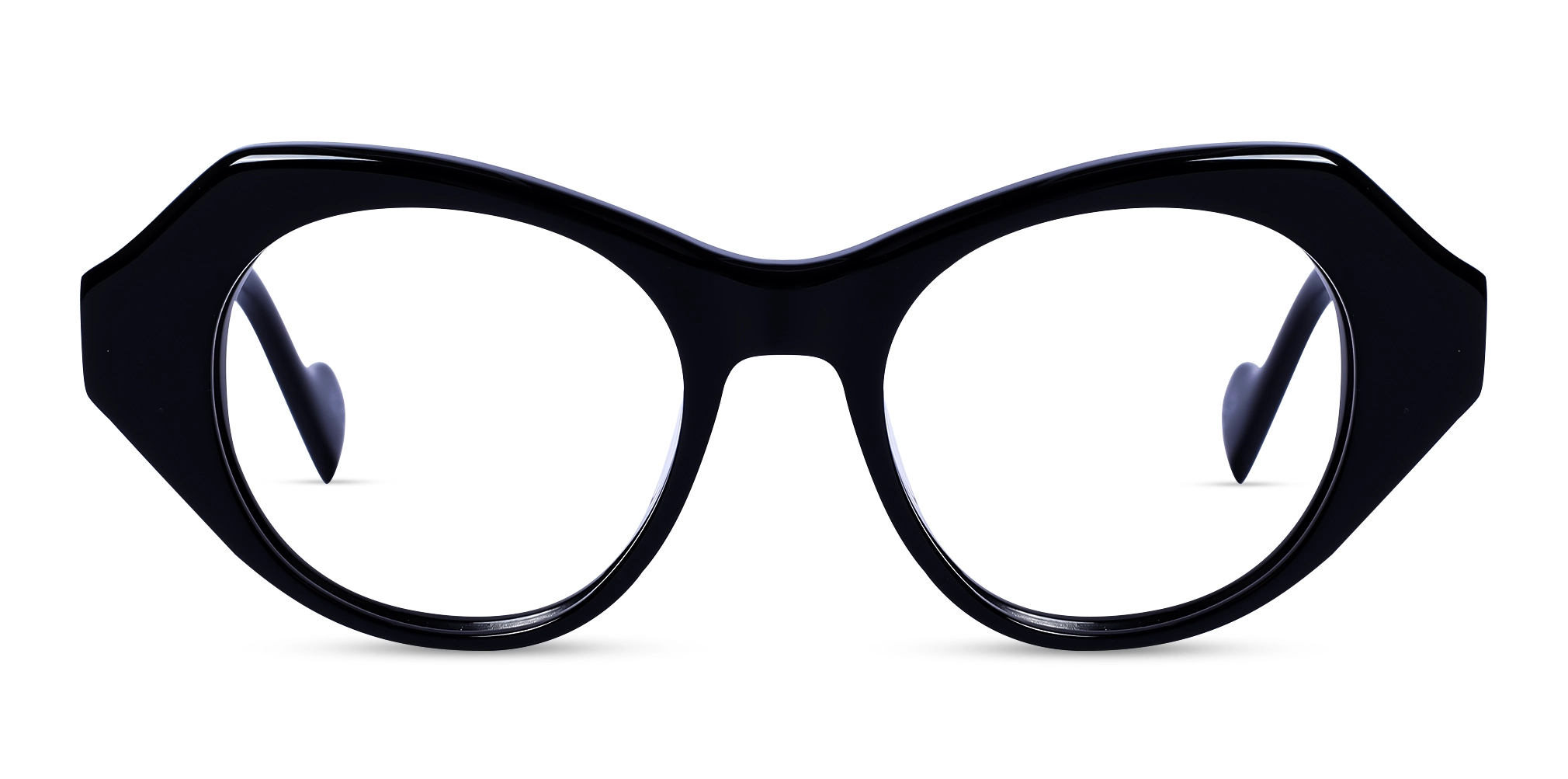 Black Cateye Geometric Full-Rim Glasses-1