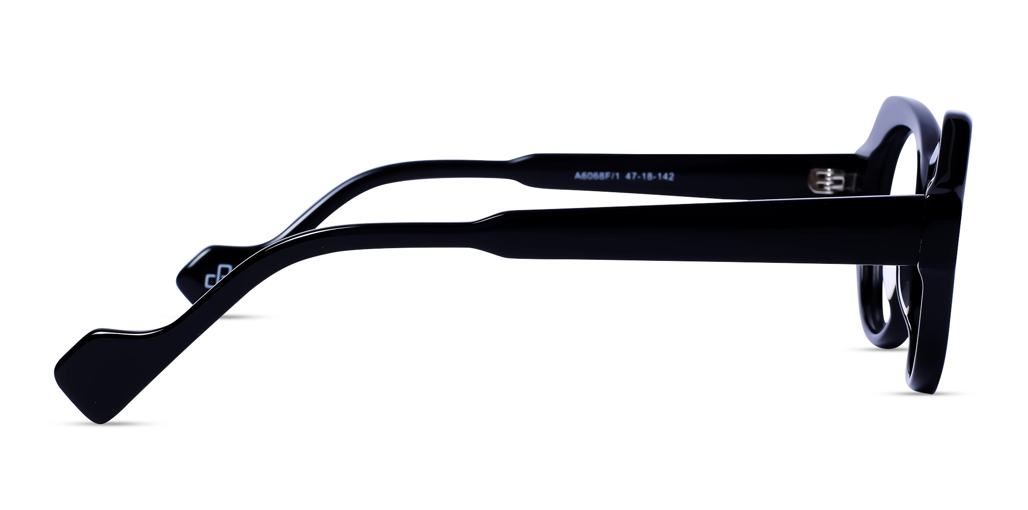 Black Cateye Geometric Full-Rim Glasses-4