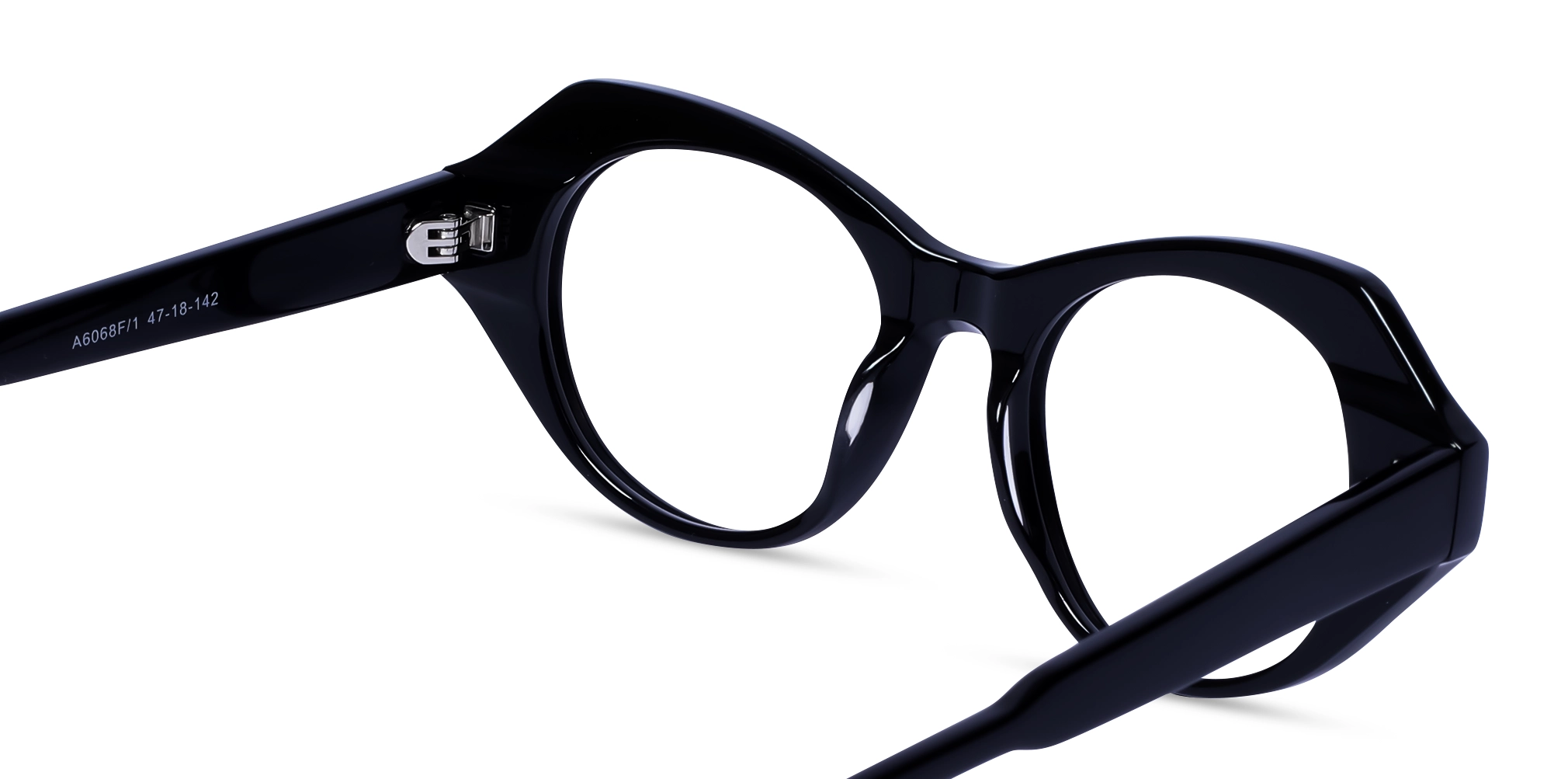 Black Cateye Geometric Full-Rim Glasses-5