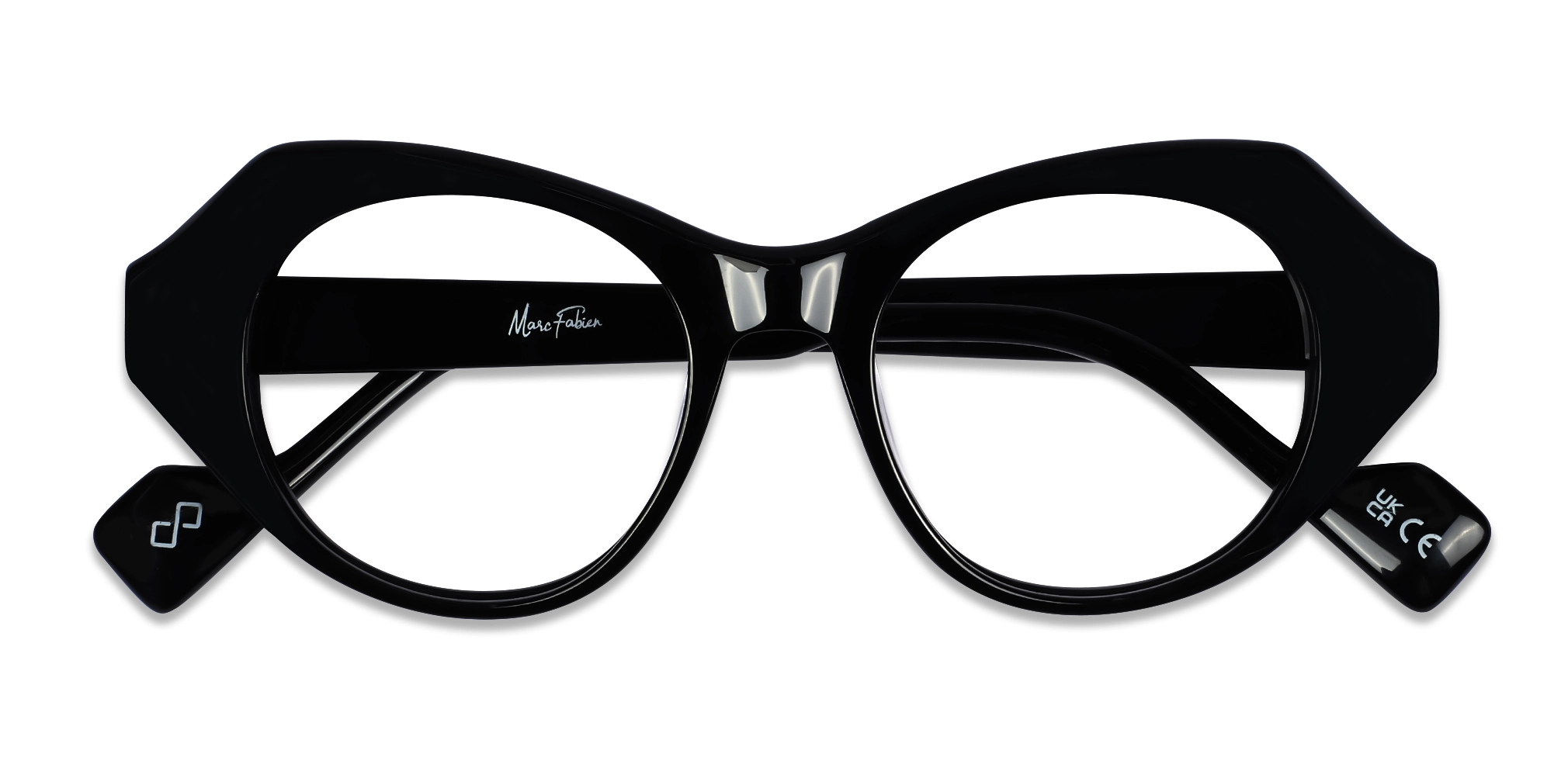 Black Cateye Geometric Full-Rim Glasses-6