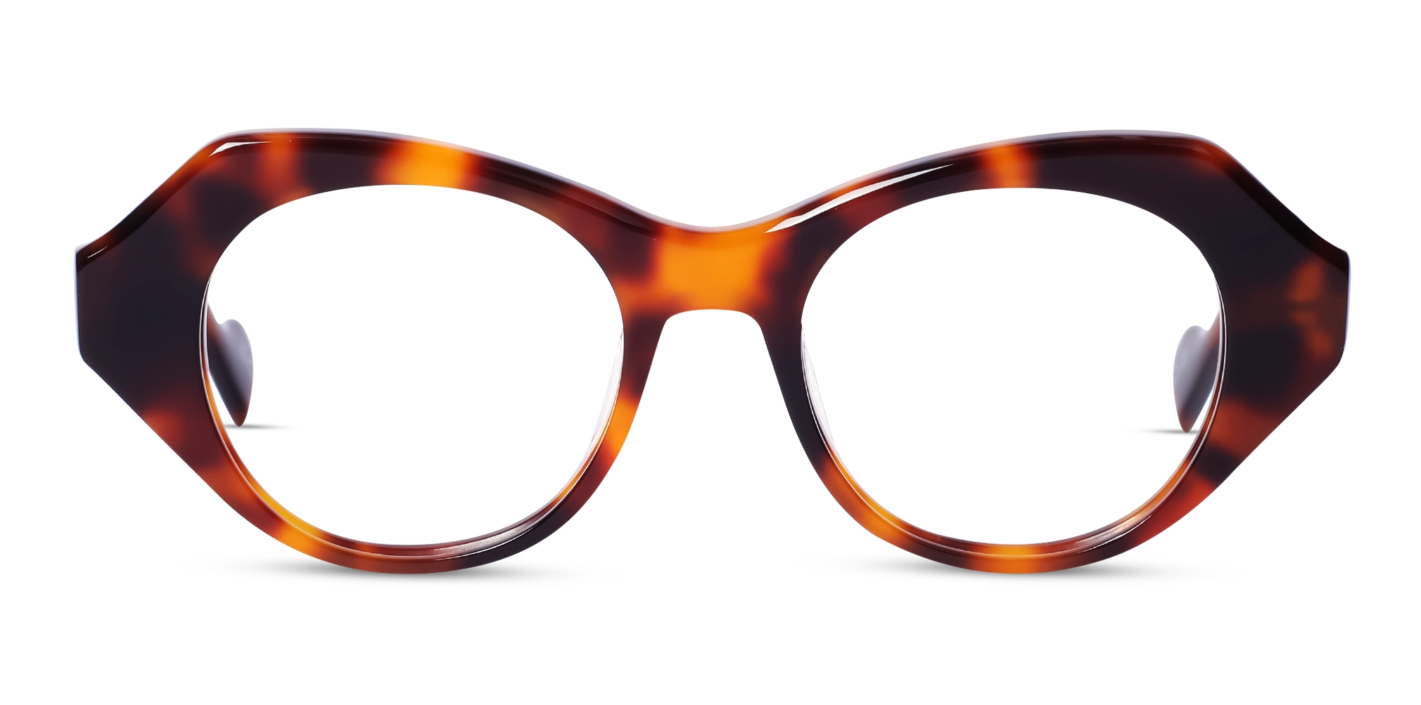 Tortoise Cateye Geometric Full-Rim Glasses-1