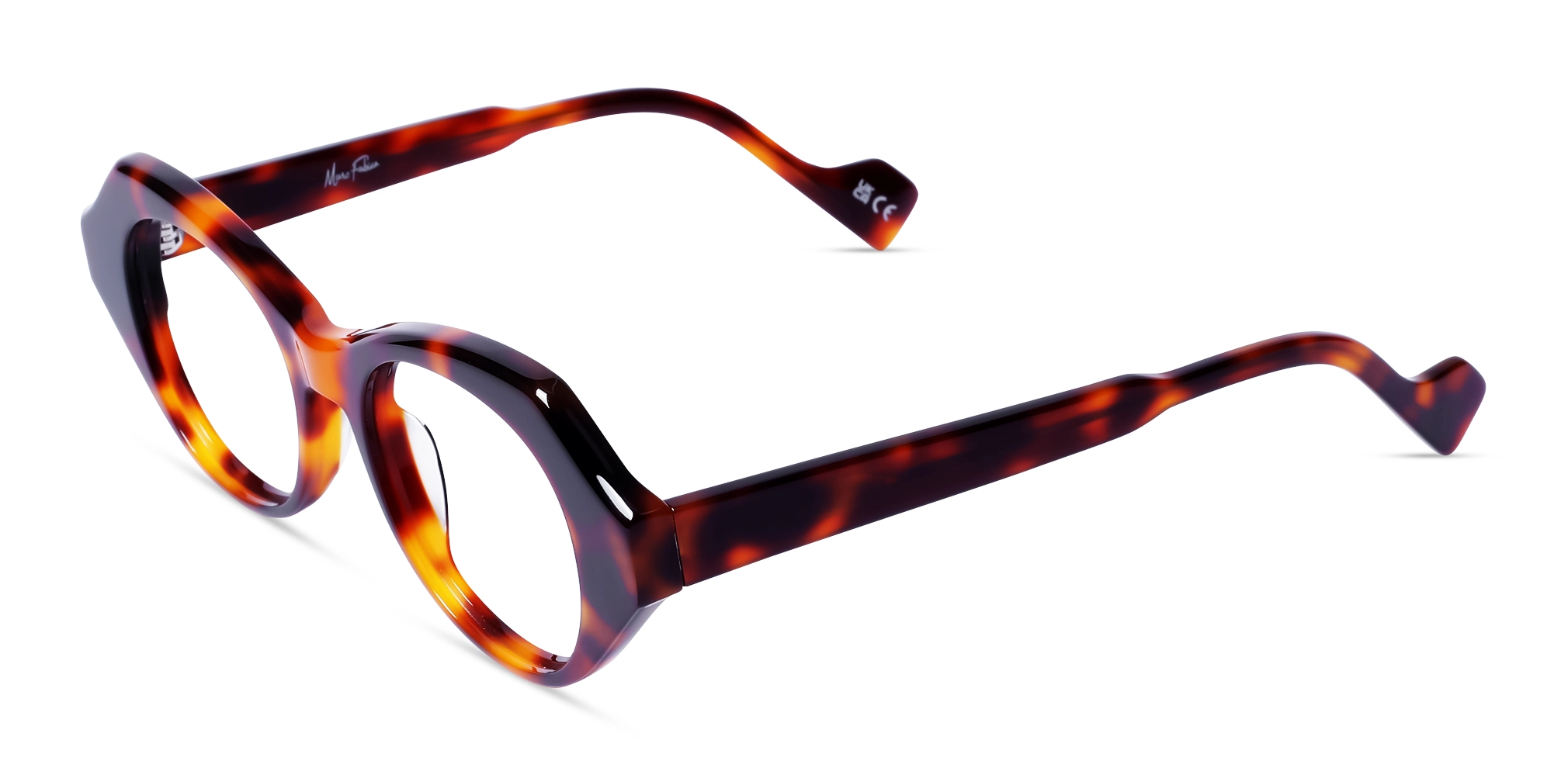 Tortoise Cateye Geometric Full-Rim Glasses-3