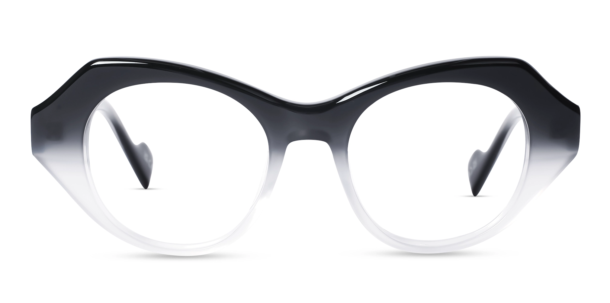 Smoke Grey Ombre Cat-eye Geometric Glasses-1
