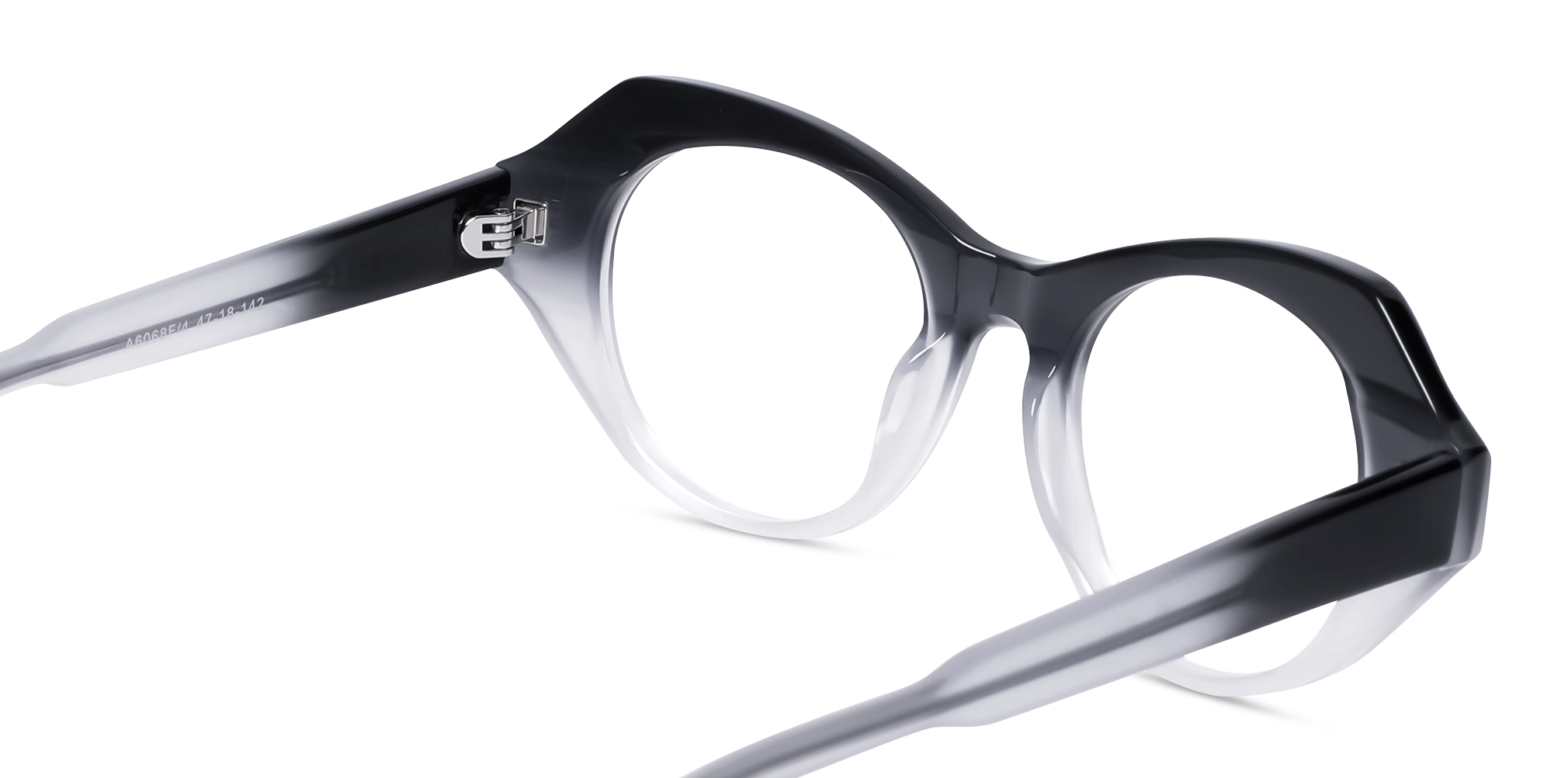 Smoke Grey Ombre Cat-eye Geometric Glasses-5