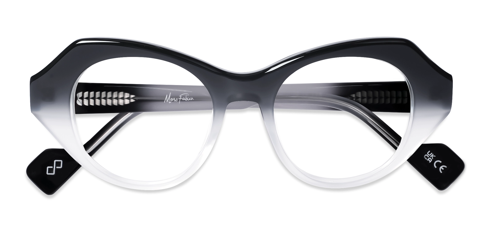 Smoke Grey Ombre Cat-eye Geometric Glasses-6