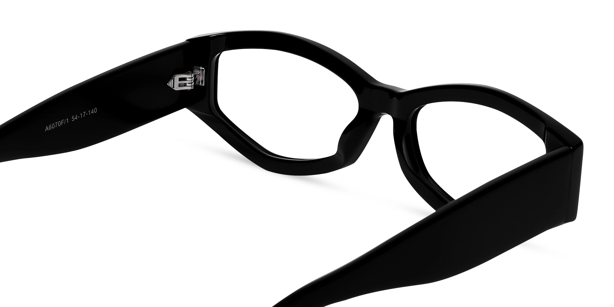 Black Oversized Geometric Full-Rim Glasses