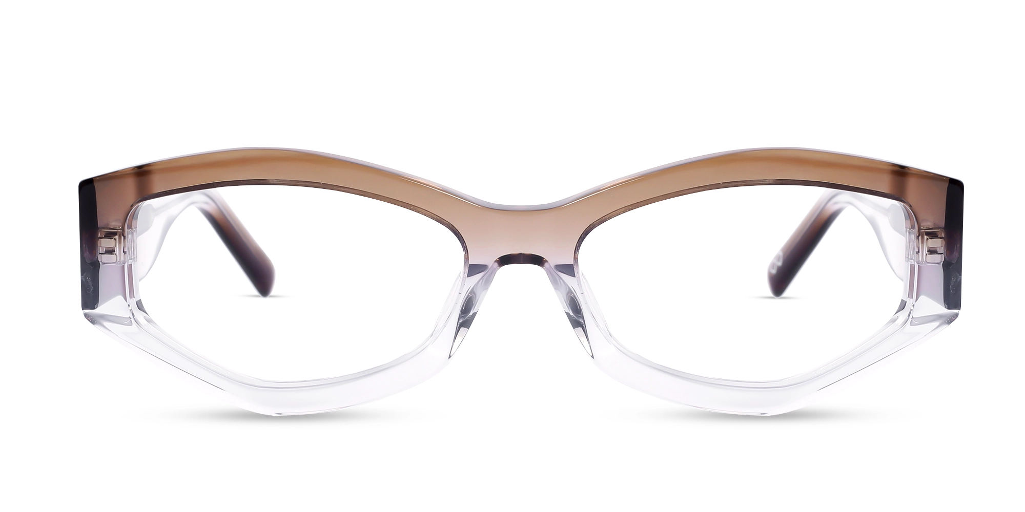 Crystal Brown Ombre Geometric Glasses
