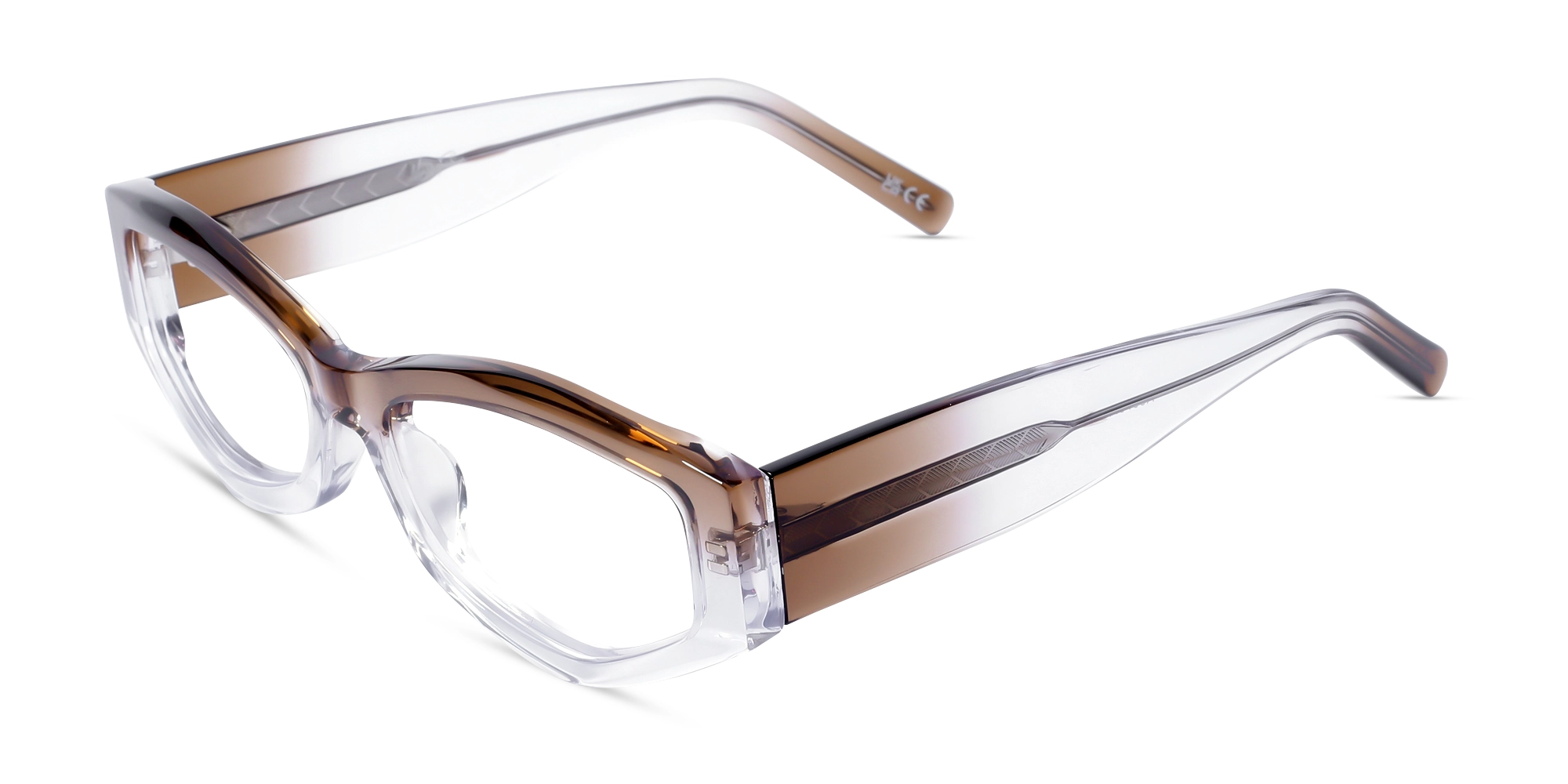 Crystal Brown Ombre Geometric Glasses